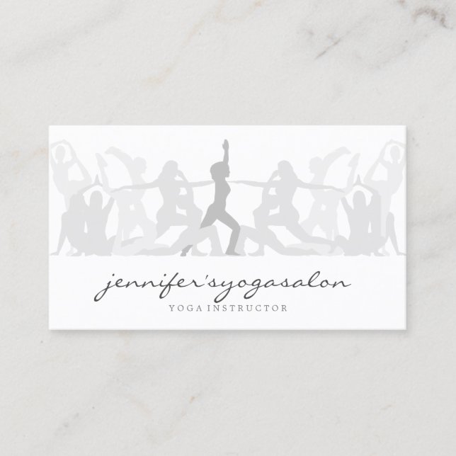 Carte De Visite Professeur de Yoga Gym pratique Poses Asana (Devant)