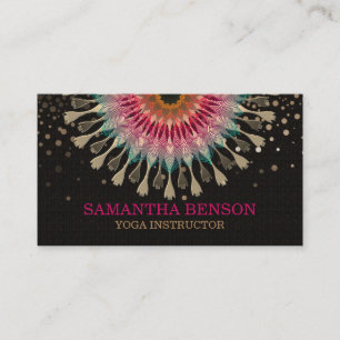Carte De Visite Professeur de yoga Logo Élégant Mandala Lotus