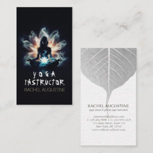 Carte De Visite Professeur de Yoga Méditation Pose Brume Lumineuse