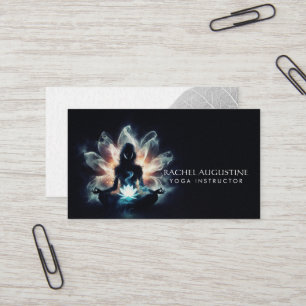 Carte De Visite Professeur de Yoga Méditation Pose Brume Lumineuse