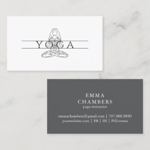 Carte De Visite Professeur de yoga moderne élégant simple pose du 