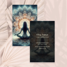 Carte De Visite Professeur de Yoga moderne Mandala Yogi Girl