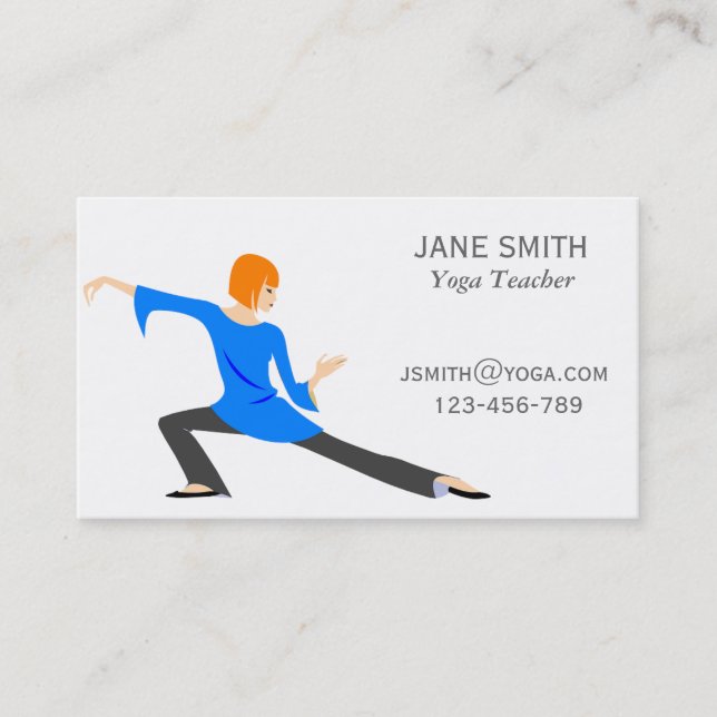 Carte De Visite Professeur de Yoga Yoga Instructeur élégant (Devant)