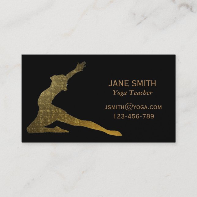 Carte De Visite Professeur de Yoga Yoga Instructeur élégant (Devant)