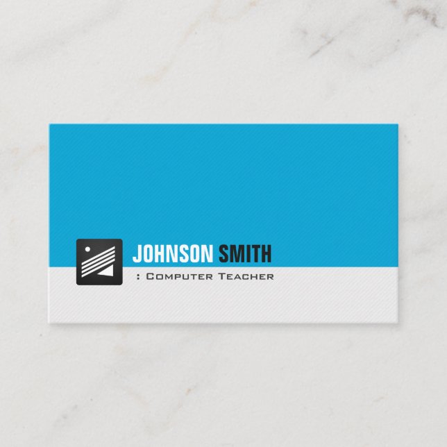 Carte De Visite Professeur d'informatique - Personnel Aqua Blue (Devant)