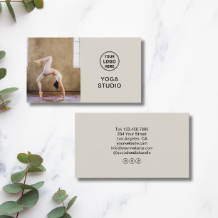 Carte De Visite Professeur d'Yoga Photo Logo Personnalisé