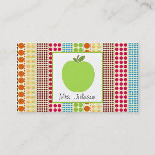 Carte De Visite Professeur multicolore vert de pois d'Apple