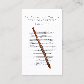 Carte De Visite Professeur professionnel de musique bassooniste et
