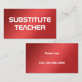 Carte De Visite Professeur suppléant rouge sur appel