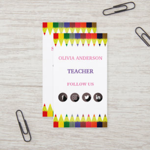 Carte De Visite Professeur   Tutor, Social Media QR Code