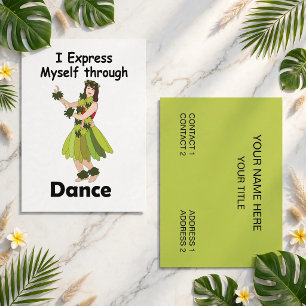 Carte De Visite Professeure de Danse Fille Danseuse Hula
