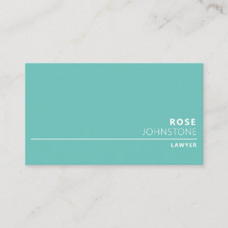Carte De Visite Profession Turquoise minimaliste professionnelle