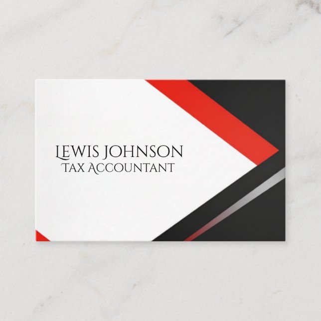 Carte De Visite Professional Black and Red Modern Editable (Devant)