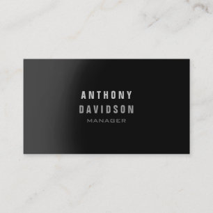 Carte de visite Professional Black Grey Manager