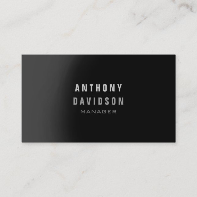 Carte de visite Professional Black Grey Manager (Devant)