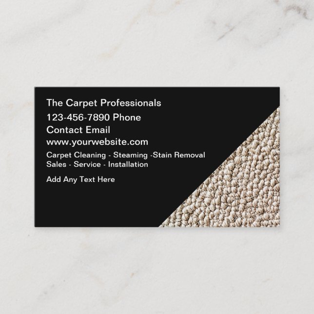 Carte De Visite Professional Carpet And Flooring Theme (Devant)