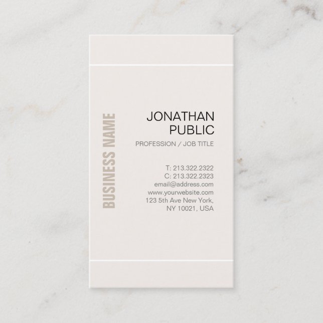 Carte De Visite Professional Chic Design Stylish Company Luxe (Devant)