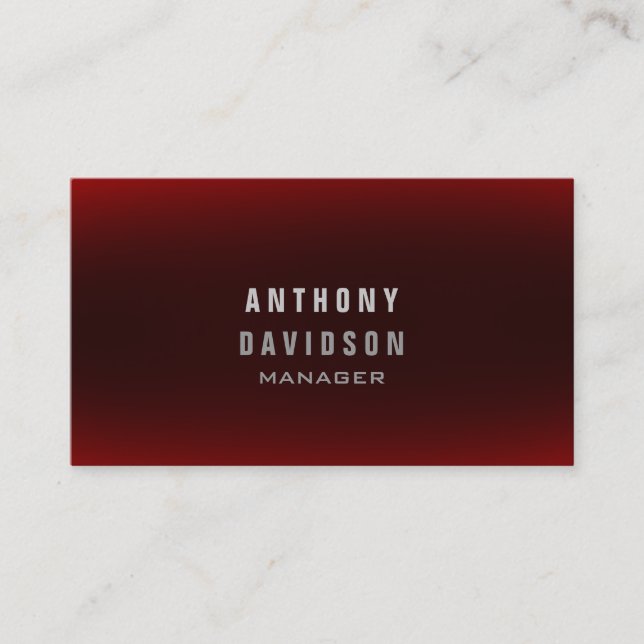 Carte de visite Professional Classy Red Manager (Devant)