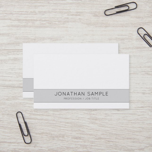Carte De Visite Professional Creative Design Grey Company Plain (Devant/Arrière en situation)