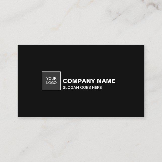 Carte De Visite Professional Elegant Black Simple Plain Company (Devant)