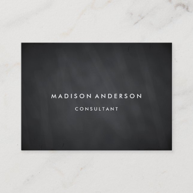 Carte De Visite Professional Elegant Noir Chalk Board (Devant)