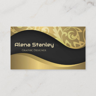 Carte De Visite Professional Gold Black Classy