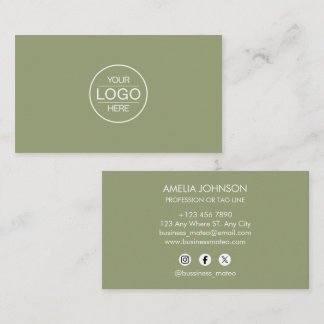 Carte De Visite Professional Green Add your Logo