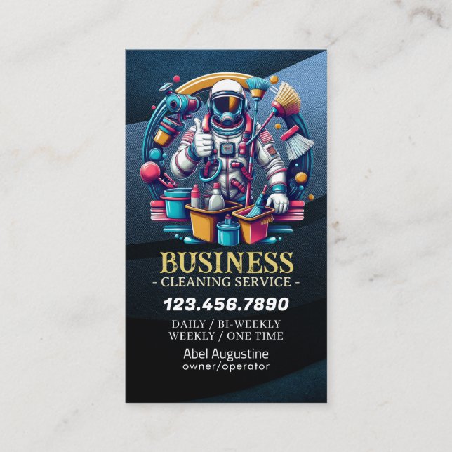 Carte De Visite Professional House Cleaning Service Housekeeping (Devant)