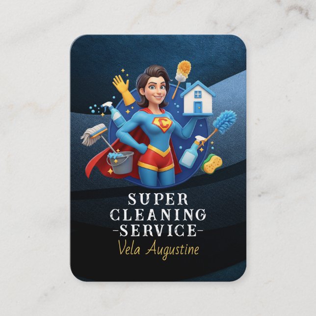 Carte De Visite Professional House Cleaning Service Housekeeping (Devant)