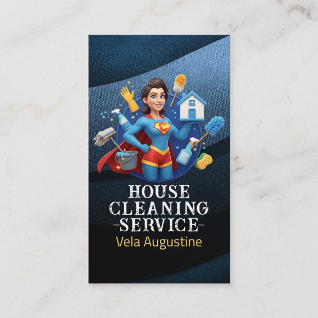 Carte De Visite Professional House Cleaning Service Housekeeping (Devant)