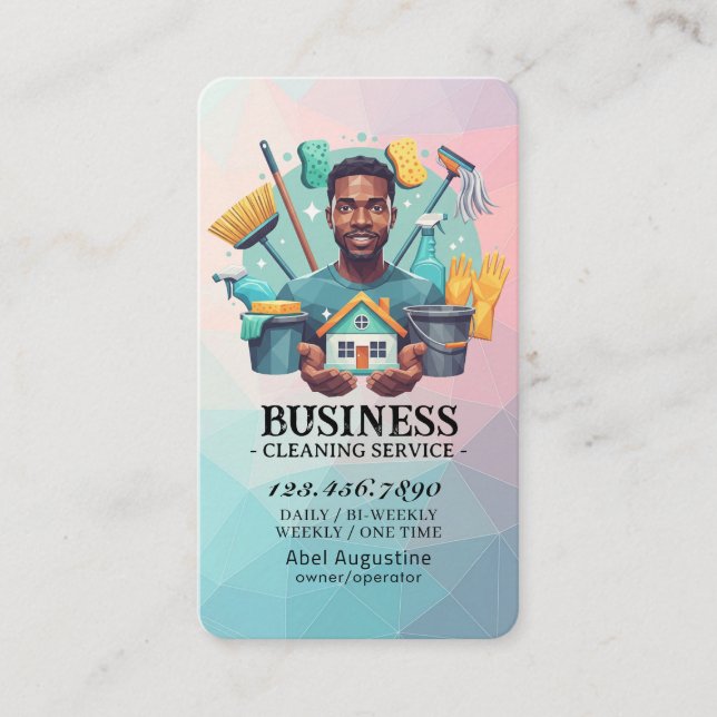 Carte De Visite Professional House Cleaning Service Housekeeping (Devant)
