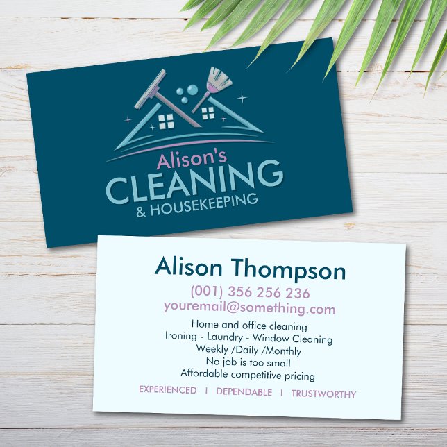 Carte De Visite Professional House Cleaning Services (Créateur téléchargé)