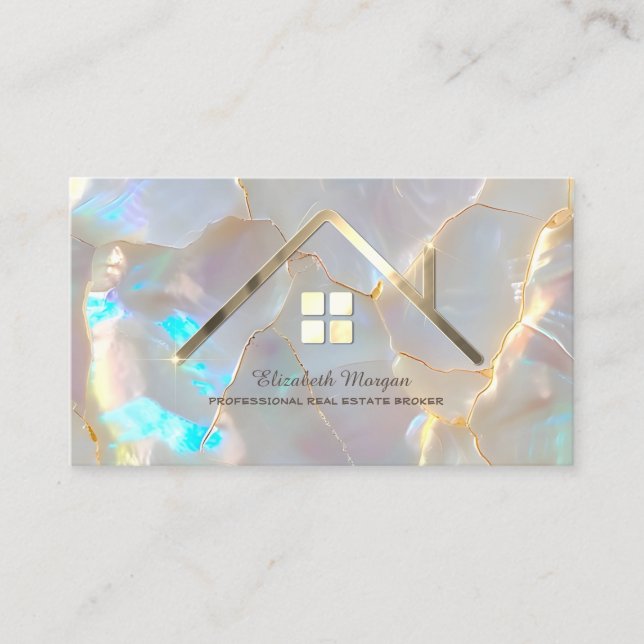 Carte De Visite Professional House Real Estate Agent Opal Stone (Devant)