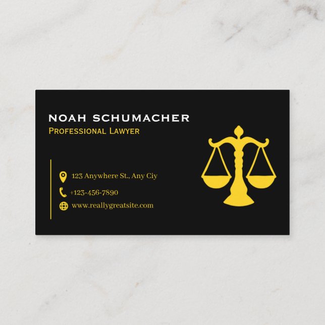 Carte De Visite Professional Law & Justice Business Card (Dos)