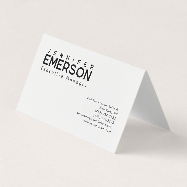 Carte De Visite Professional minimalist modern plain  (Devant)
