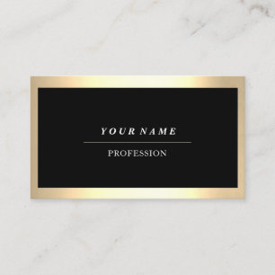 Carte De Visite Professional Modern Golden encadré Black Consultin