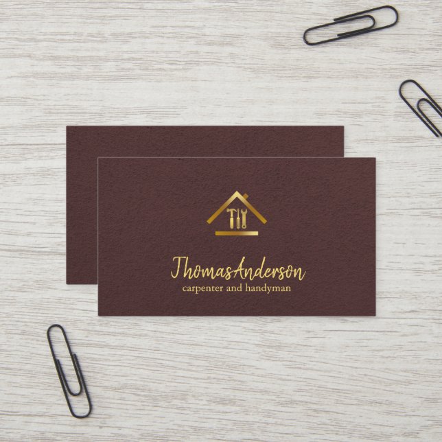 Carte De Visite Professional Modern Home Repair Handyman (Devant/Arrière en situation)