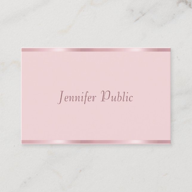 Carte De Visite Professional Modern manuscrit Script Rose Gold (Devant)
