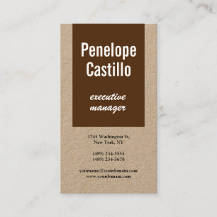 Carte De Visite Professional Modern Simple Brown Premium Kraft