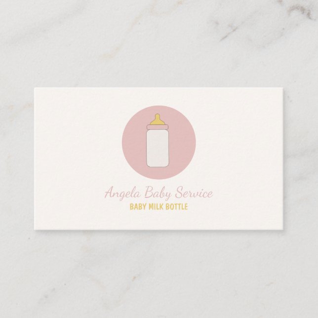 Carte De Visite Professional Nanny Milk Bottle (Devant)