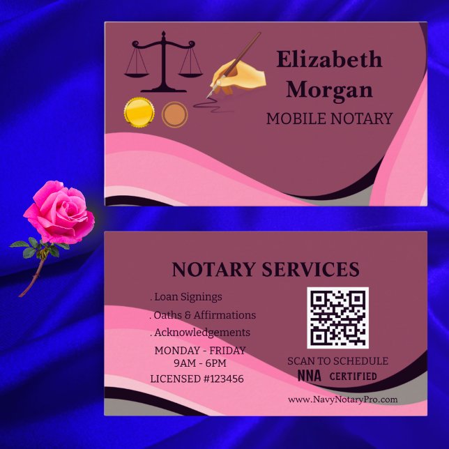 Carte De Visite Professional Notary Public Business Card Template  (Créateur téléchargé)