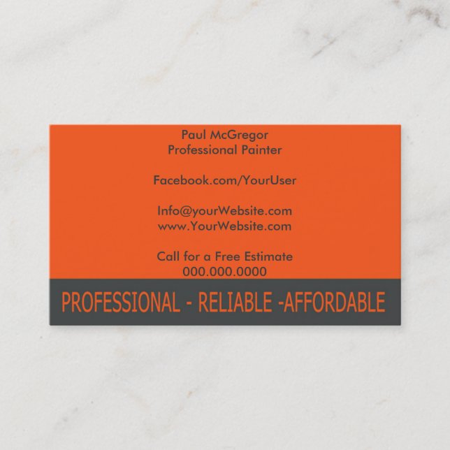 Carte De Visite Professional Painter Business Card (Devant)