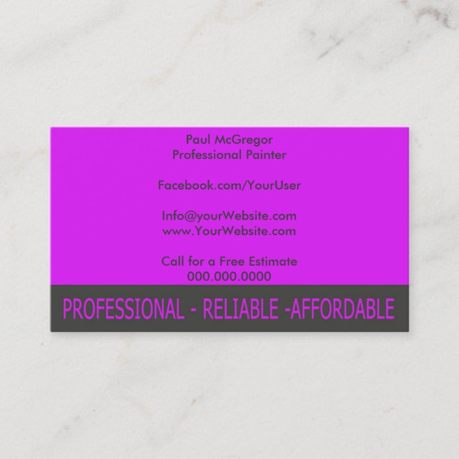 Carte De Visite Professional Painter Business Card (Devant)