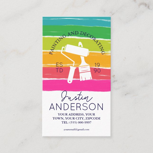 Carte De Visite Professional Painting and Decorating handyman (Devant)