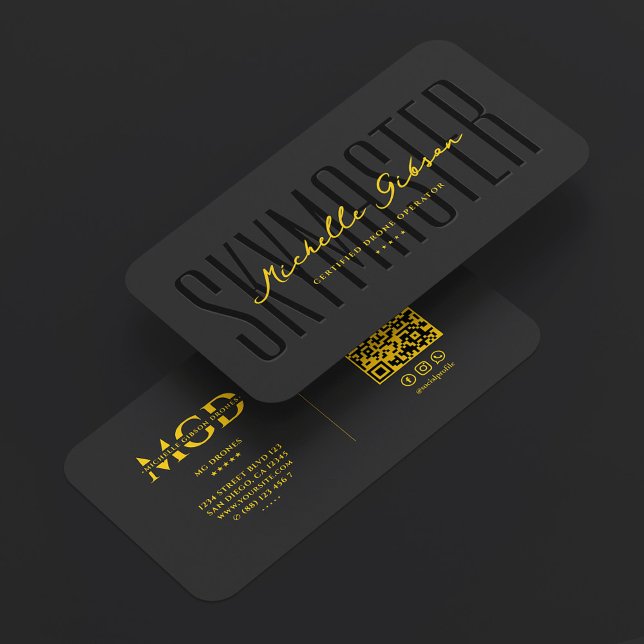 Carte De Visite Professional Pilot Drone Operator Yellow Black (Professional Pilot Drone Operator Yellow Black Business Card
)