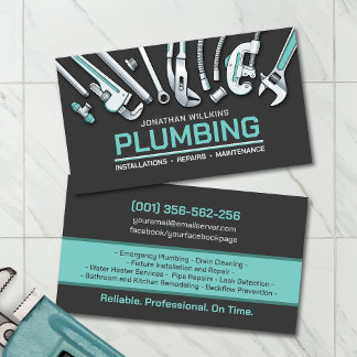 Carte De Visite Professional Plumbing Services 