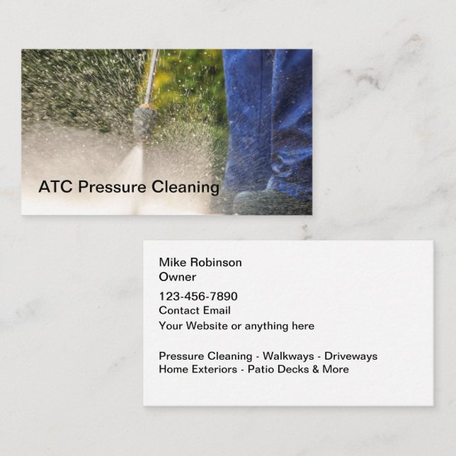 Carte De Visite Professional Pressure Cleaning & Washing  (Devant / Derrière)