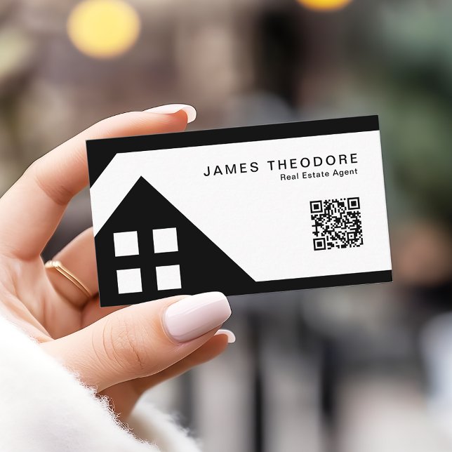 Carte De Visite Professional Real Estate Agents RQ Code (Créateur téléchargé)