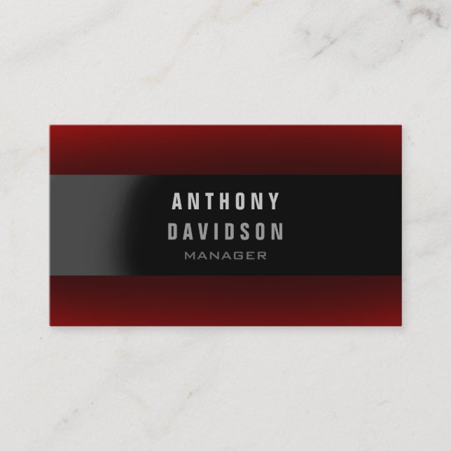 Carte de visite Professional Red Black Grey Manage (Devant)