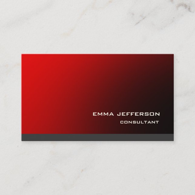 Carte De Visite Professional Red Grey tendance moderne impressionn (Devant)